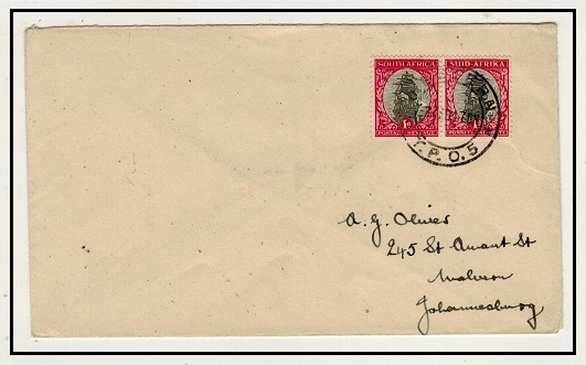 SOUTH AFRICA - 1947 2d rate local cover used at WESTERN/T.P.O. 5.