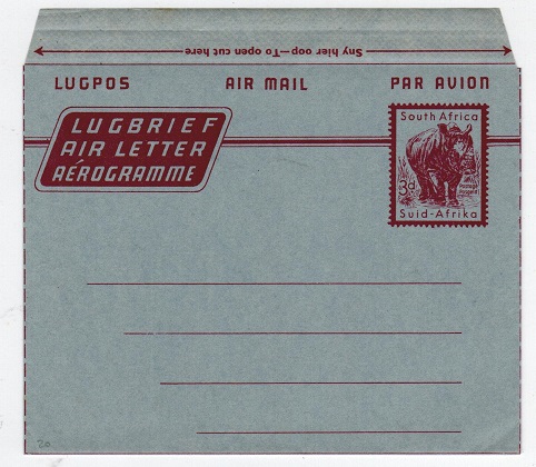 SOUTH AFRICA - 1959 3d unused postal stationery airletter.  H&G 33.