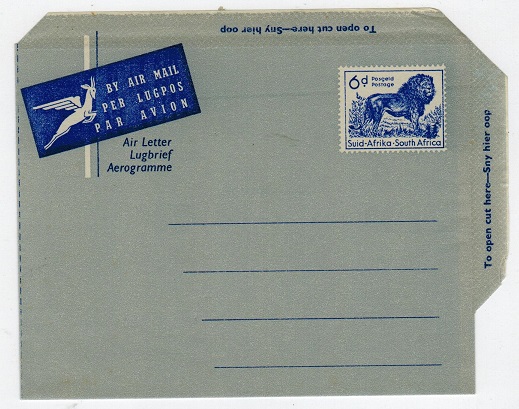 SOUTH AFRICA - 1960 6d unused postal stationery airletter.  H&G 34.