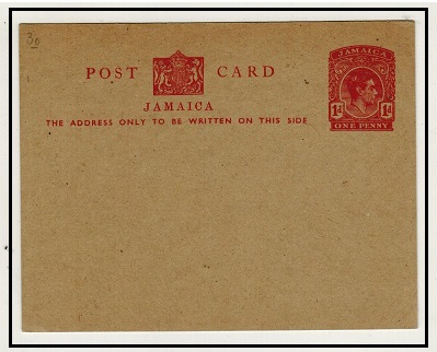 JAMAICA - 1939 1d red on greyish PSC unused.  H&G 31.