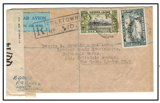 SIERRA LEONE - 1942 1/6d rate registered 