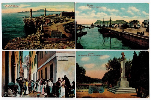 GIBRALTAR - 1920 (circa) four unused early coloured picture postcards