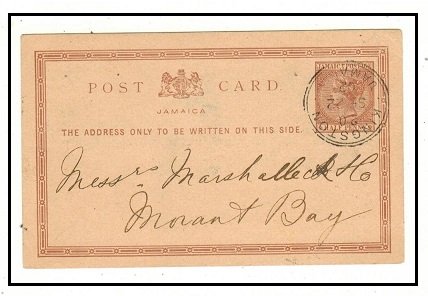JAMAICA - 1877 1/2d red brown PSC used locally cancelled KINGSTON.  H&G 7.