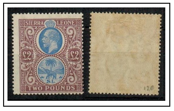 SIERRA LEONE - 1912 2 blue and dull purple fine mint.  SG 129.