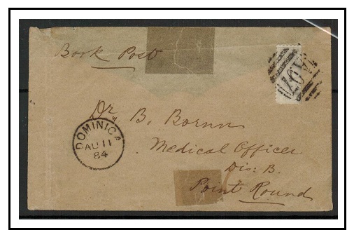 DOMINICA - 1884 1d lilac BI-SECTED on local 