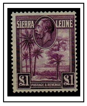 SIERRA LEONE - 1932 1 purple fine mint.  SG 167.