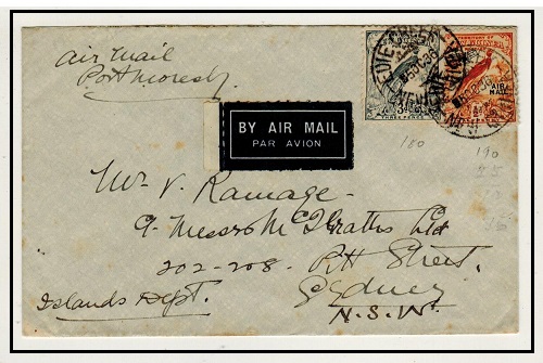 NEW GUINEA - 1936 3 1/2d rate cover to Australia used at EDIT CREEK.