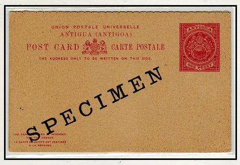 ANTIGUA - 1903 1d + 1d carmine PSRC unused SPECIMEN.  H&G 8.