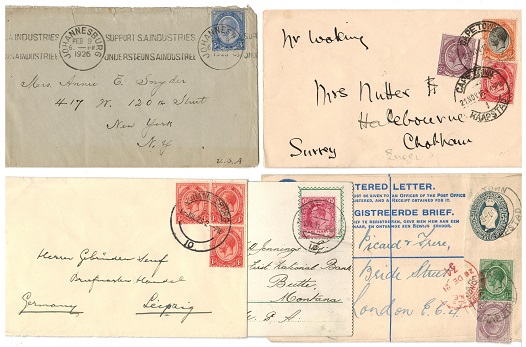SOUTH AFRICA - Range of 4 covers and a postcard from CAPETOWN or JOHANNESBURG.