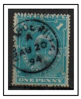 NIGER COAST - 1894 1d pale blue cancelled QUA IBOE RIVER.  SG 46.