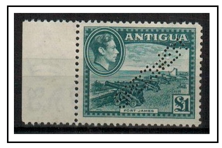 ANTIGUA - 1948 1 slate green U/M PERFORATED SPECIMEN example.  SG 109.
