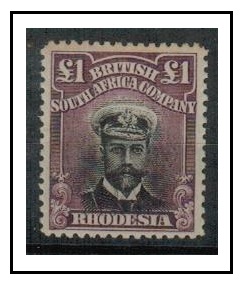 RHODESIA - 1913 1 black and violet 
