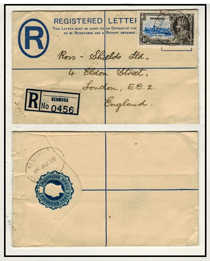 BERMUDA - 1912 2d blue RPSE uprated to UK and used at HAMILTON.  H&G 4.