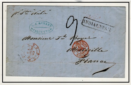 INDIA - 1861 stampless GPO/EX/CALCUTTA 