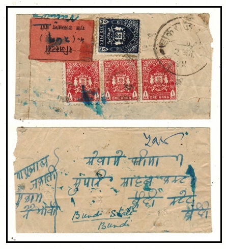 INDIA - 1945 3a6p rate registered local cover used at NAINWON.