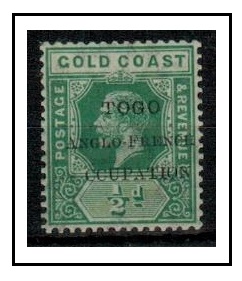 TOGO - 1915 1/2d green fine mint with CCUPATION variety.  SG H34f.