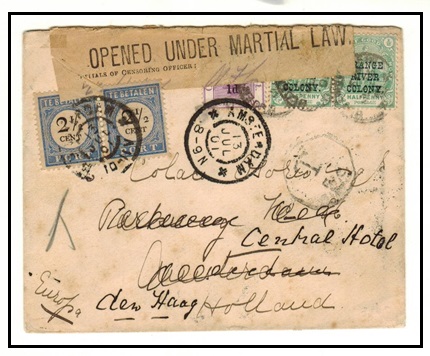 ORANGE FREE STATE - 1901 underpaid Boer War censor cover to Holland with 