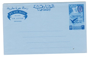 BR.P.O.IN E.A. (Sharjah) - 1966 30np unused airletter with bars. Kessler 8.