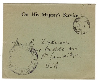 MAURITIUS - 1949 OHMS use to USA with GENERAL POST OFFICE cachet.