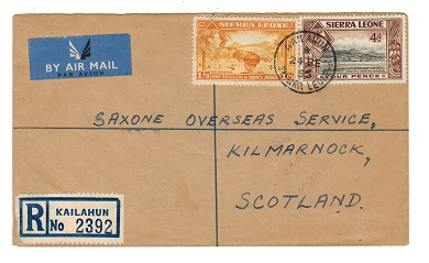 SIERRA LEONE - 1955 registered cover to UK from KAILAHUM.