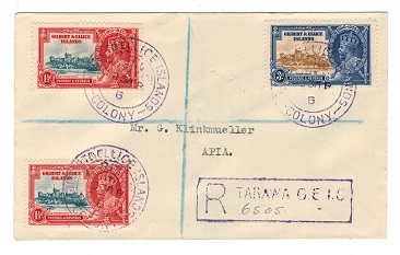 GILBERT AND ELLICE IS - 1936 cover to Samoa with 
