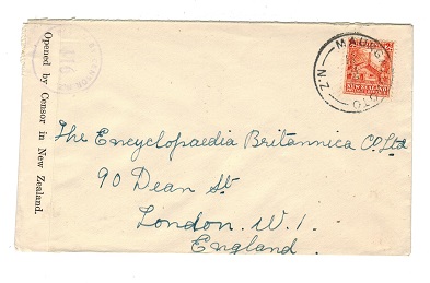 NEW ZEALAND - 1942 censor cover to UK with PASSED BY CENSOR 116 h/s in violet.
