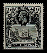 ST.HELENA - 1936 1/2d black printing  mint with BROKEN MAST variety.  SG 97ga. 