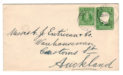 NEW ZEALAND - 1903 1/2d green PSE used from PAEROA.  H&G 8.