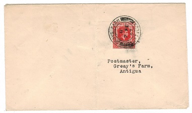 ANTIGUA - 1947 local cover used at GRAYS FARM/ANTIGUA.