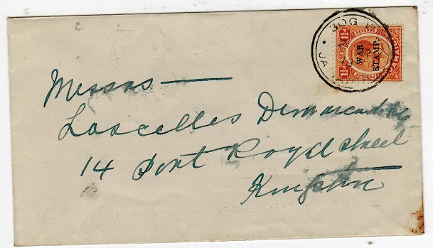 JAMAICA - 1919 local cover bearing 1 1/2d 