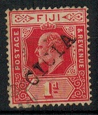FIJI - 1906 1d red struck by CICIA steel straight lined handstamp.  SG 119.