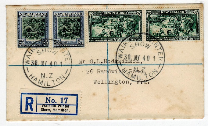 NEW ZEALAND - 1940 WAIKATO WINTER SHOW/HAMILTON registered local cover. 