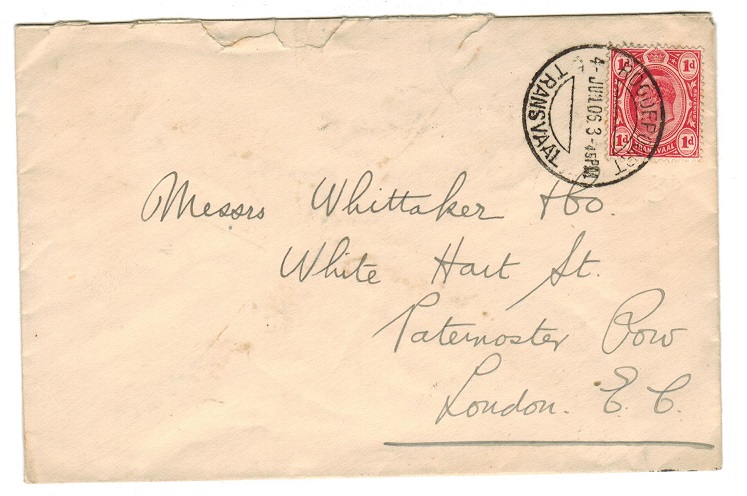 TRANSVAAL - 1906 cover used at ROODEPOORT.