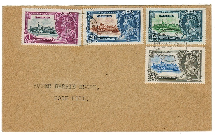 MAURITIUS - 1935 Silver Jubilee set on local cover from ROSE HILL.