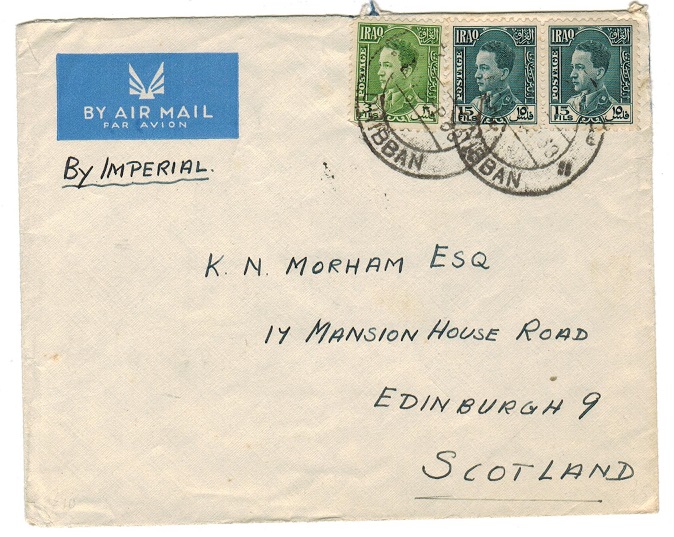 IRAQ - 1938 cover to UK used at DHIBBAN.