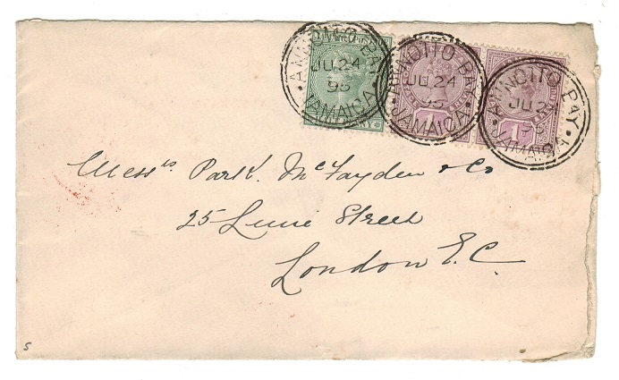 JAMAICA - 1895 cover to UK used at ANOTTO BAY.