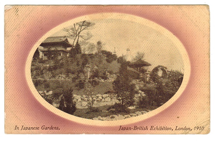 GREAT BRITAIN - 1910 JAPAN-BRITISH EXHIBITION use of postcard to South Africa.