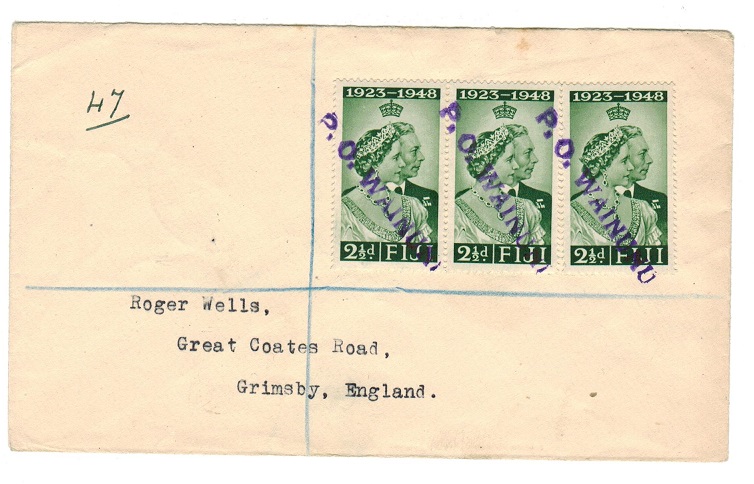 FIJI - 1950 registered cover to UK with Coronation 2 1/2d