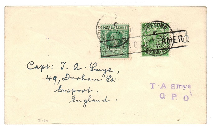 SIERRA LEONE - 1930 POSTED ON STEAMER combination cover to UK.