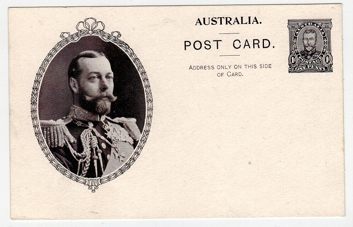 AUSTRALIA - 1911 1d unused CORONATION illustrated PSC in purple.