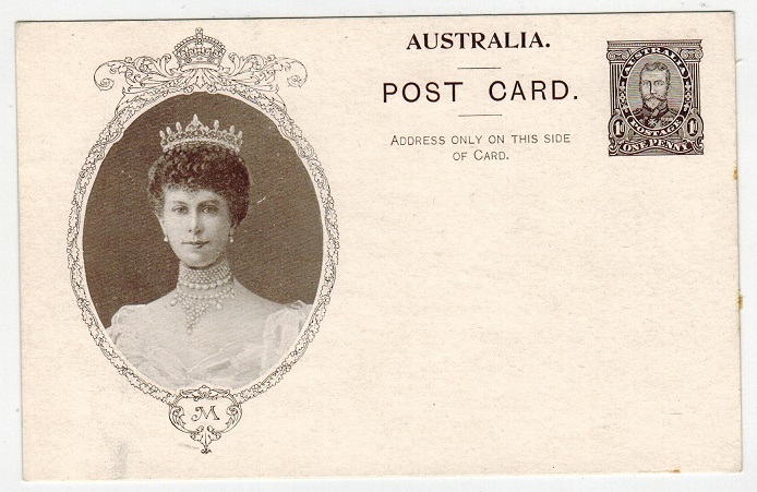 AUSTRALIA - 1911 1d unused CORONATION illustrated PSC in brown.