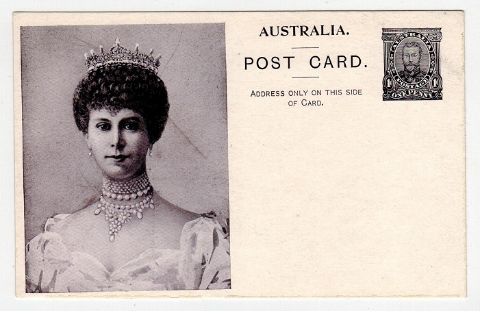 AUSTRALIA - 1911 1d unused CORONATION illustrated PSC in purple.