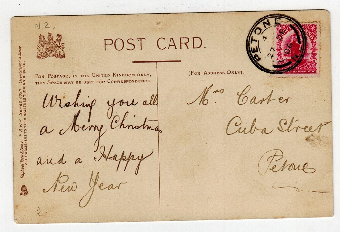NEW ZEALAND - 1906 locally addressed postcard used at PETONE.