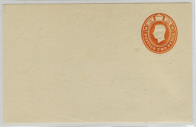 GREAT BRITAIN - 1950 (circa) 2d orange PRIVATELY PRINTED embossed gummed postal stationery label.

