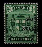 JAMAICA - 1917 1/2d blue-green 