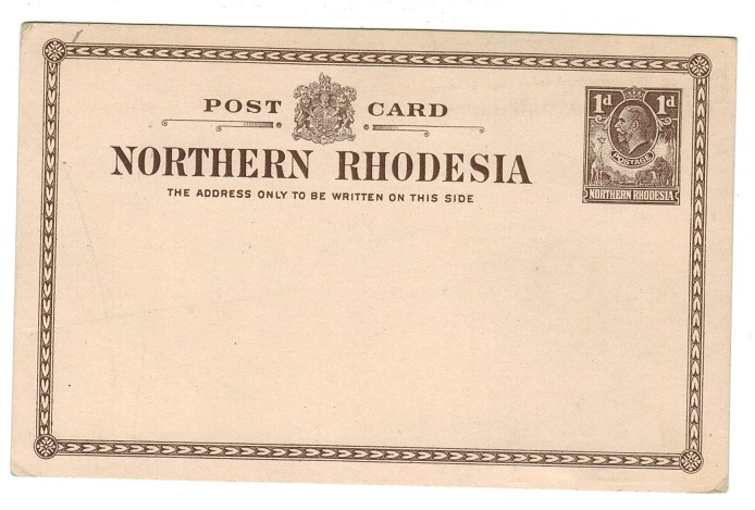 NORTHERN RHODESIA - 1924 1d grey-lilac PSC unused. H&G 1.
