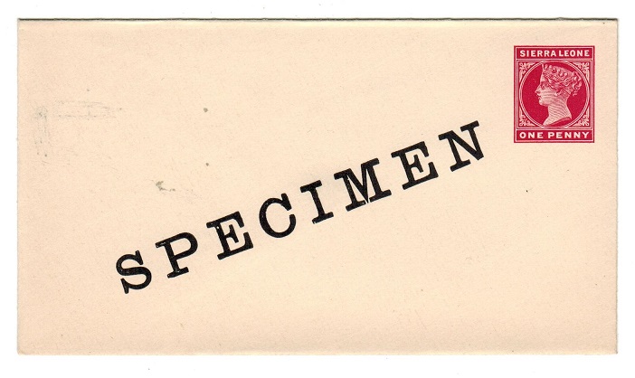 SIERRA LEONE - 1898 1d carmine PSE unused with SPECIMEN handstamp.  H&G 1a.