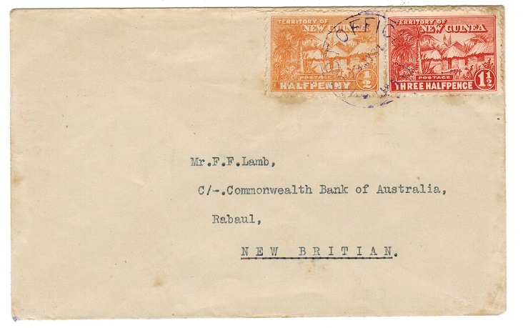 NEW GUINEA - 1931 local cover used at POST OFFICE/WAU.