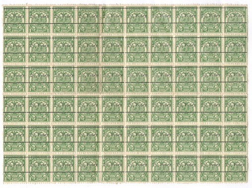 TRANSVAAL - 1893 2 1/2 PENCE surcharge on 1/- green in a U/M REPRINT block of 60.  SG 198.