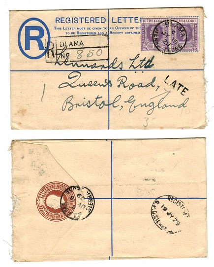SIERRA LEONE - 1916 3d RPSE uprated with 1d pair from BLAMA and with LATE h/s applied. H&G 4.